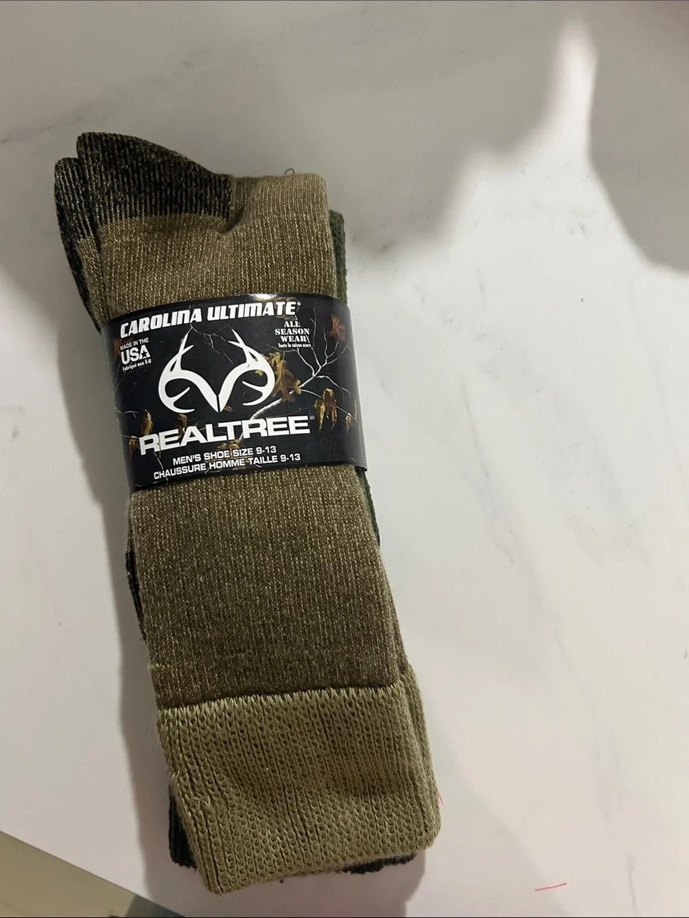 Realtree Men’s Olive & Dark Green Crew Socks